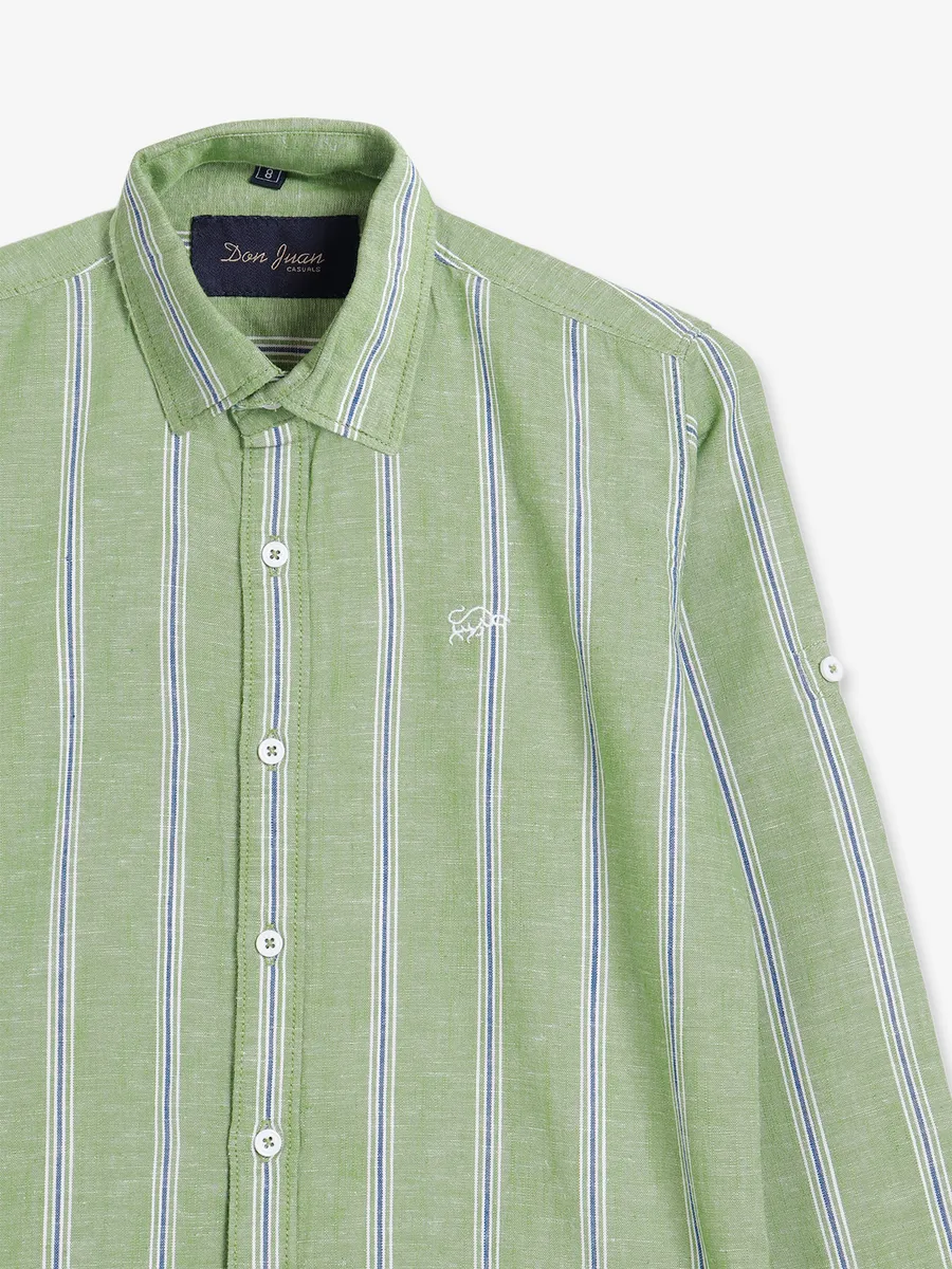 DNJS sage green stripe shirt