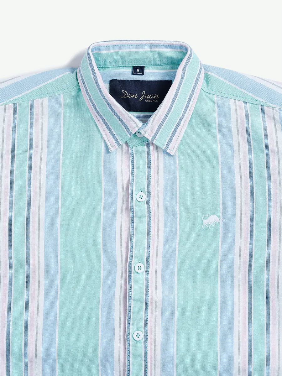 DNJS sea green stripe cotton shirt