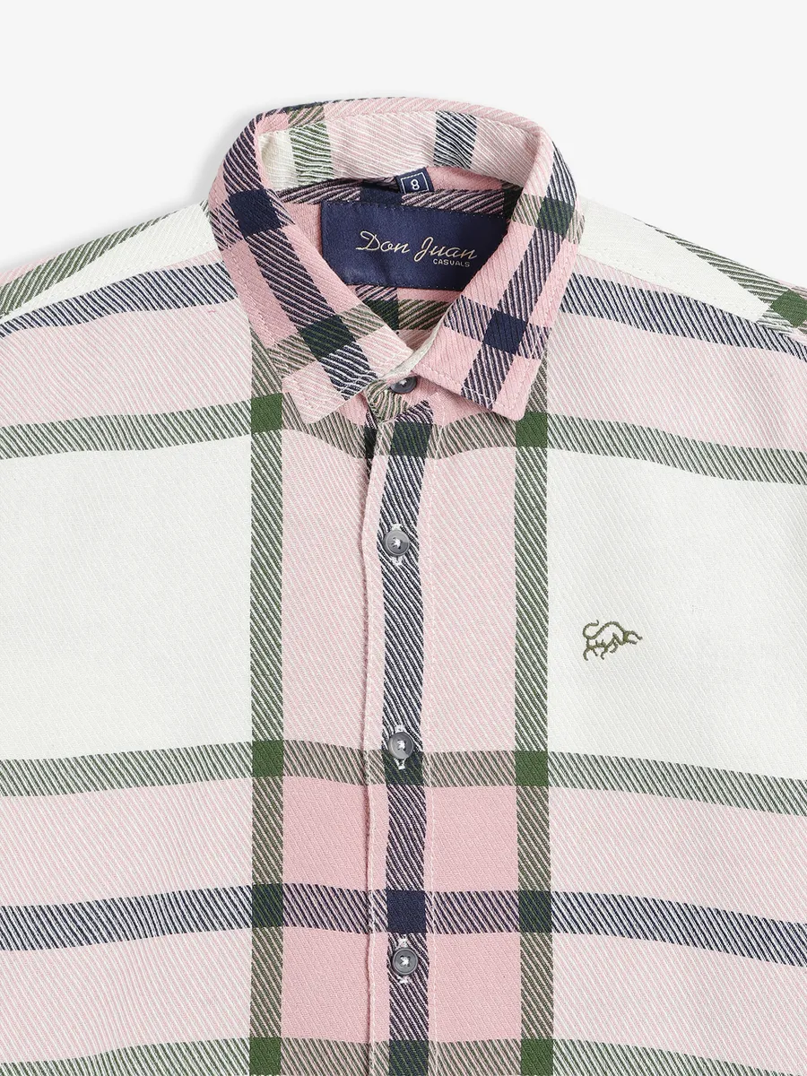 DNJS white and pink checks shirt