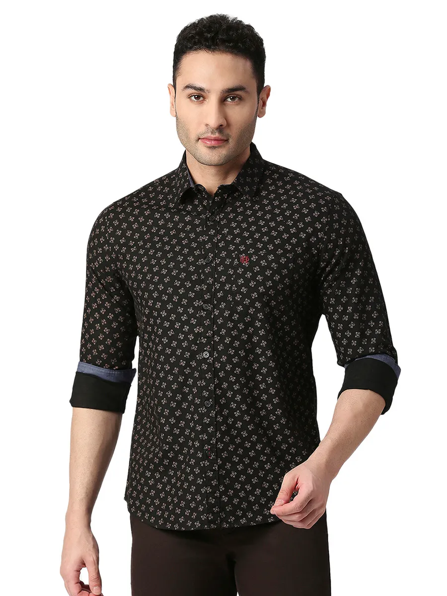 Dragon Hill black printed cotton shirt