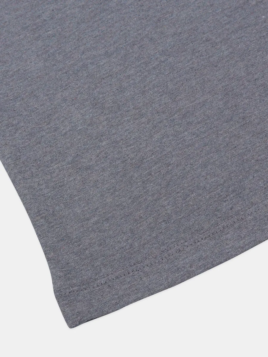 Dragon Hill grey solid regular fit t shirt in cotton
