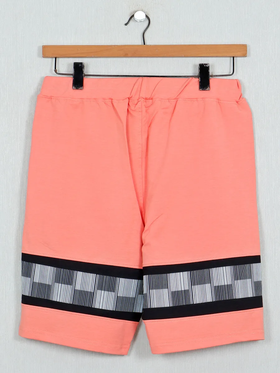 DXI cotton printed peach shorts