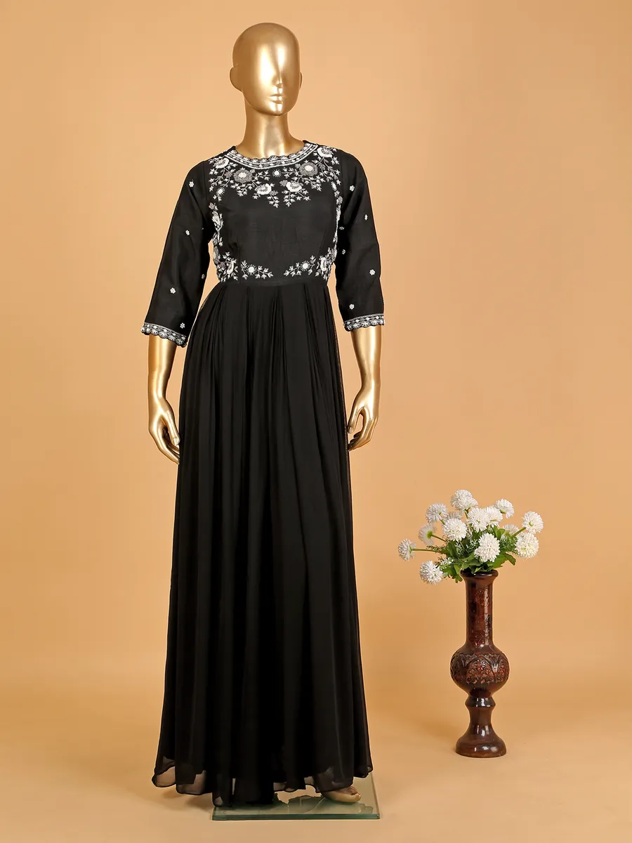 Black Fox Georgette Anarkali Salwar Suit