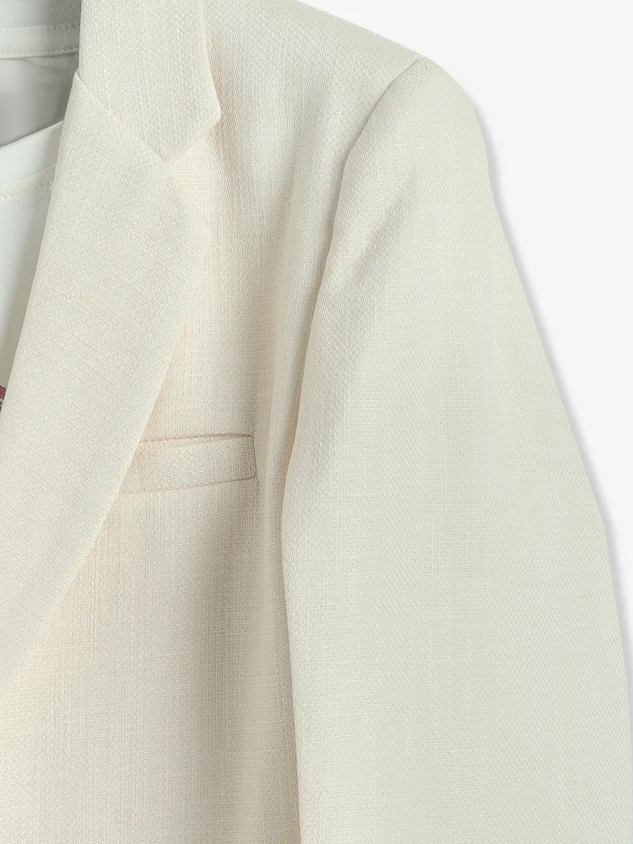 Elegant cream plain blazer