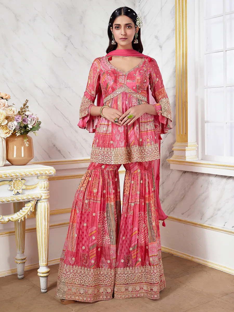 Elegant dark pink silk lehenga choli