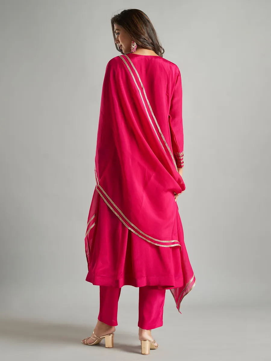 Elegant magenta chiffon salwar suit