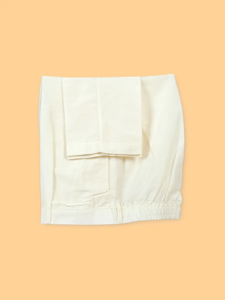 Elegant off-white silk kurta pajama
