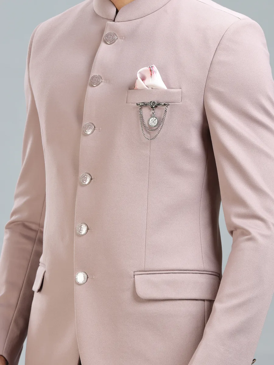 Elegant peach jodhpuri blazer in premium terry rayon for special occasions