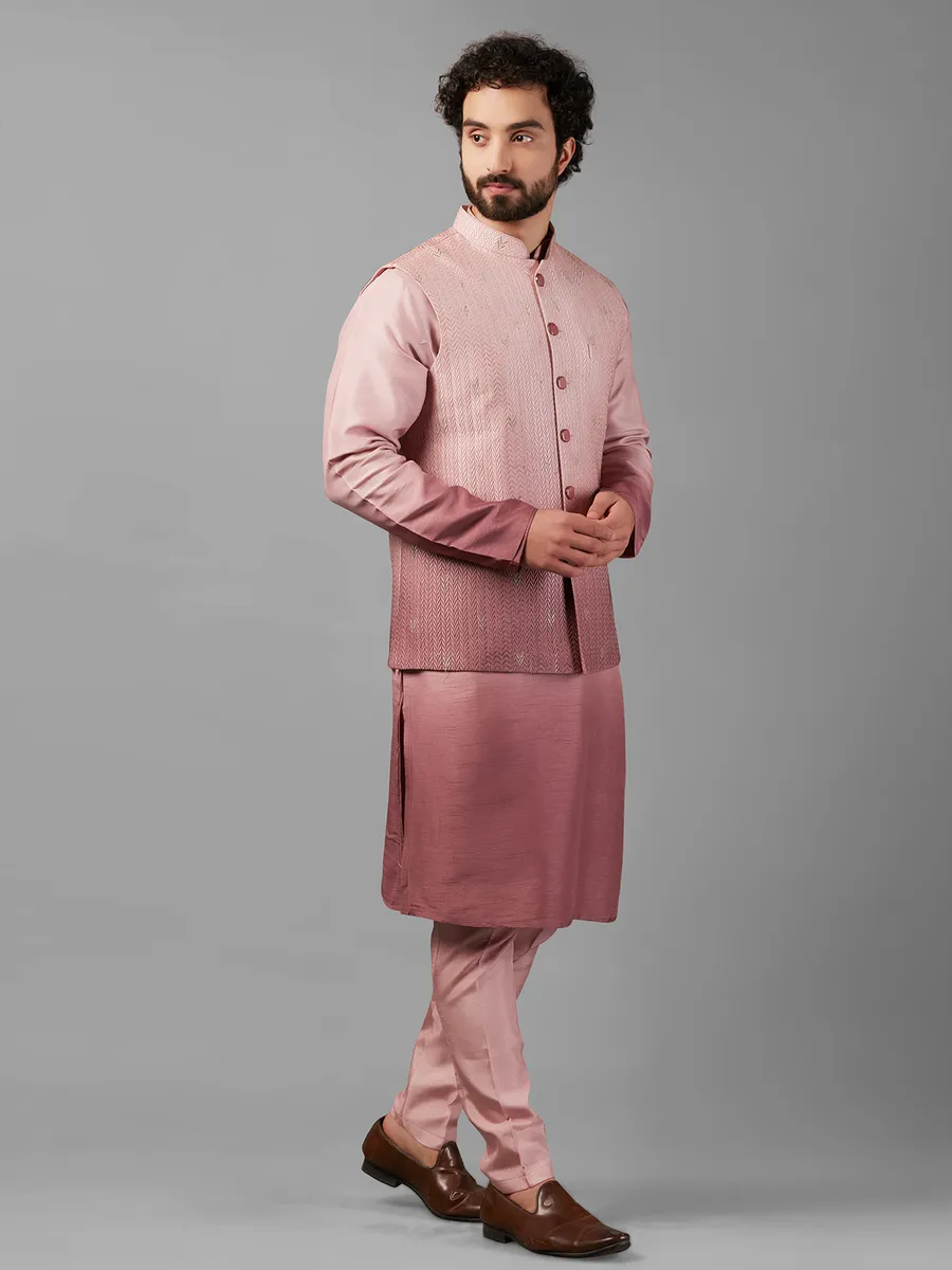 Elegant pink shaded waistcoat set