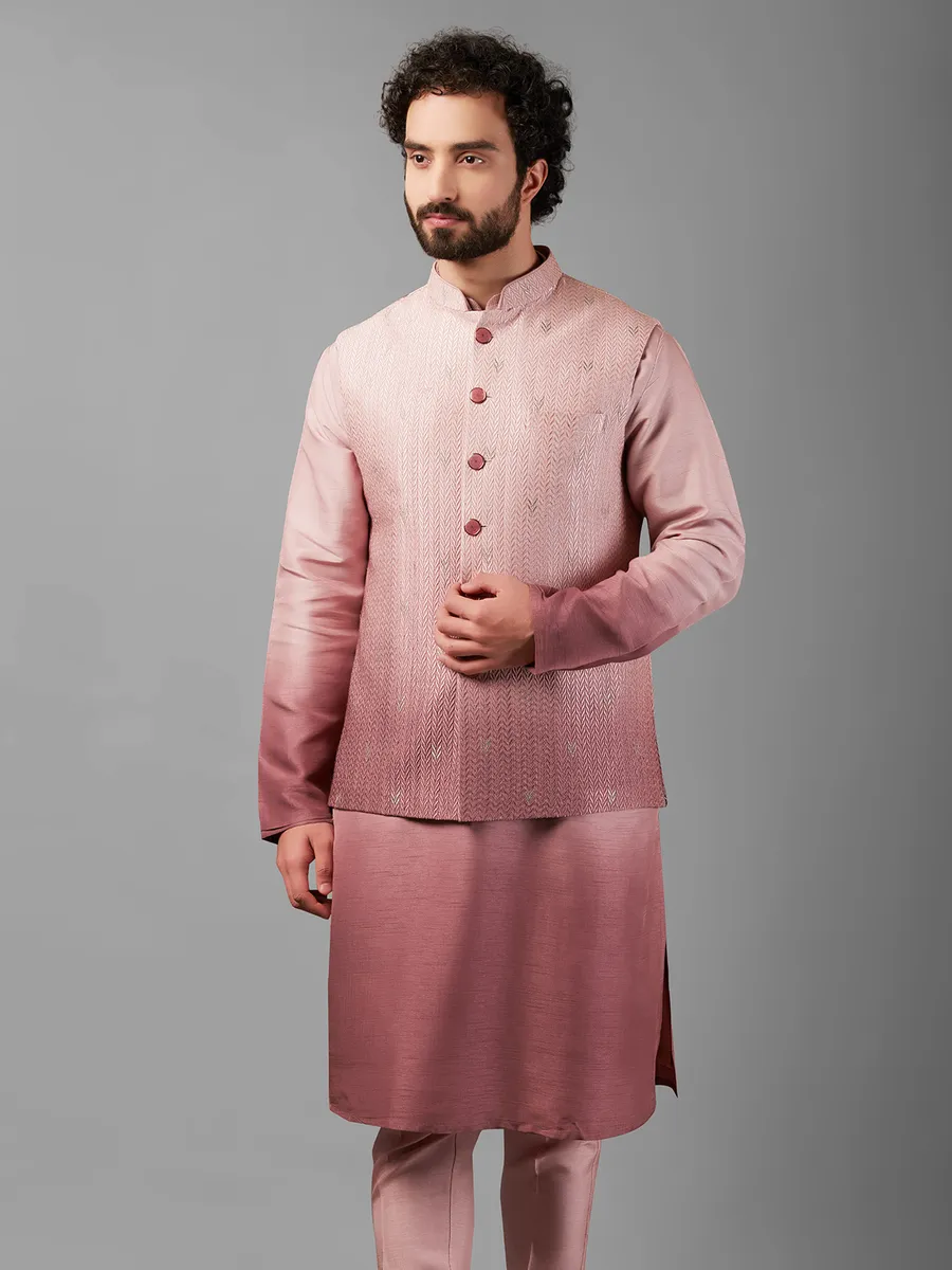 Elegant pink shaded waistcoat set