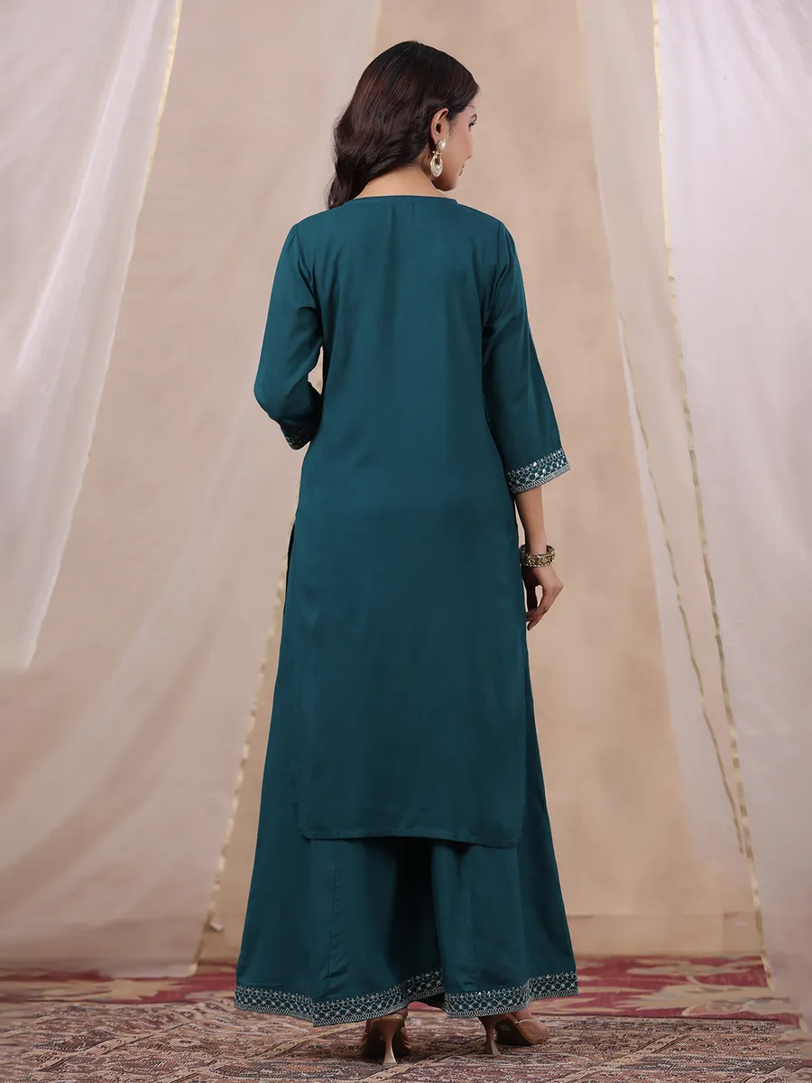 Elegant rama green cotton palazzo set