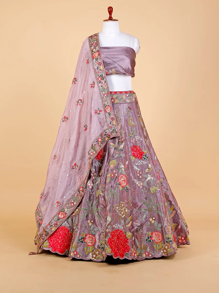 Elegant silk purple lehenga choli