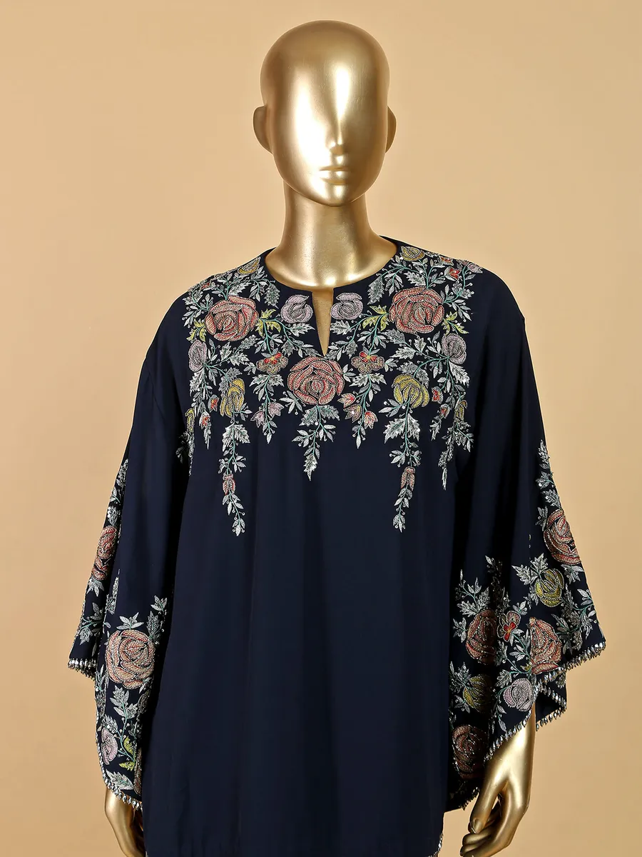 Fabulous navy georgette sharara suit