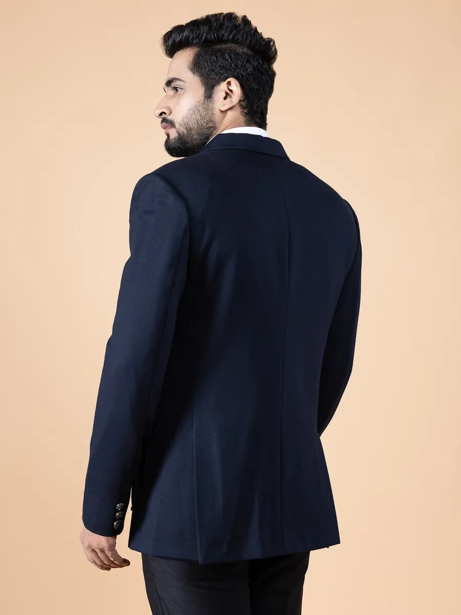 Fabulous plain navy terry rayon blazer