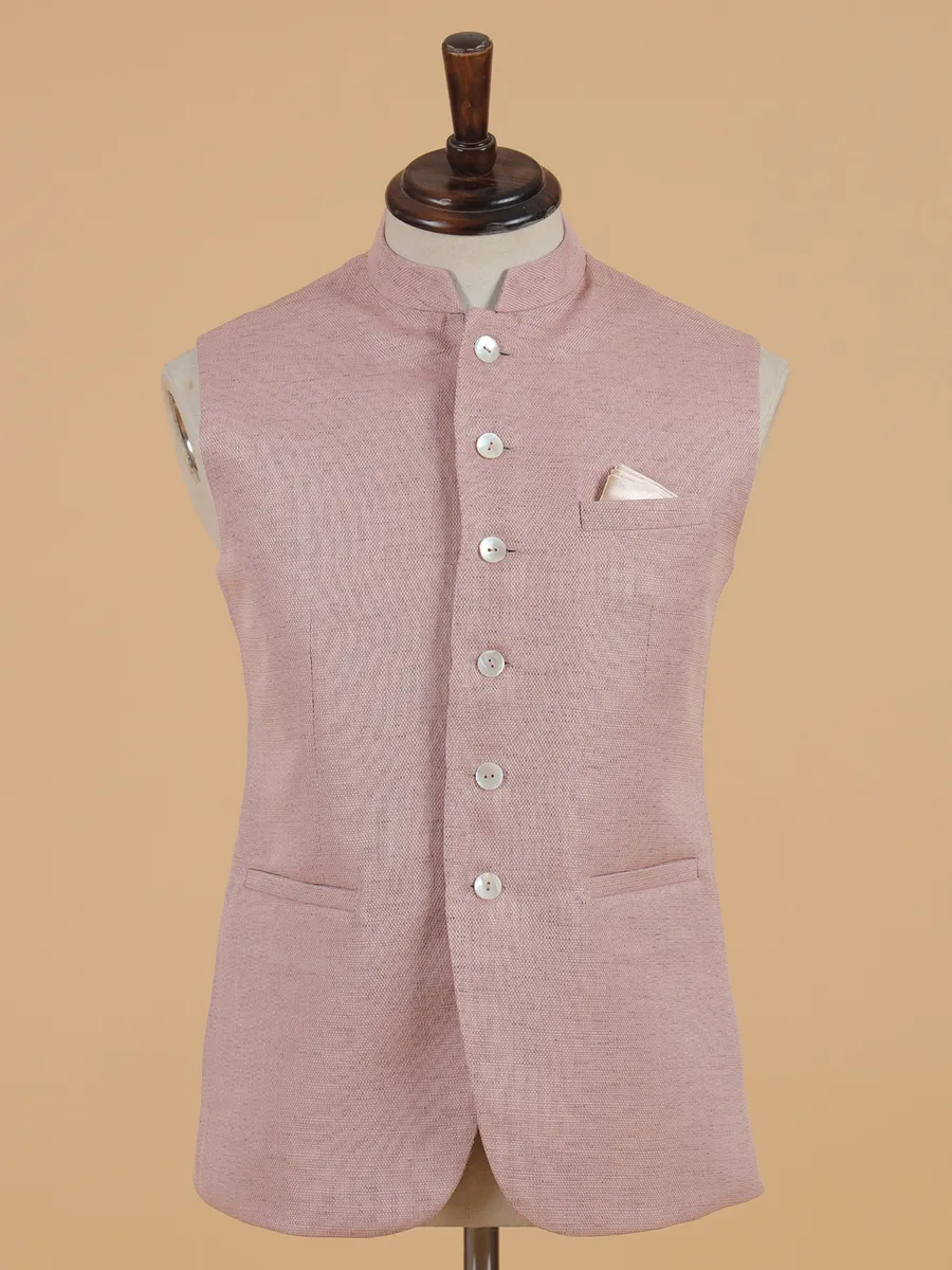 Linen Cotton Pink Waistcoat