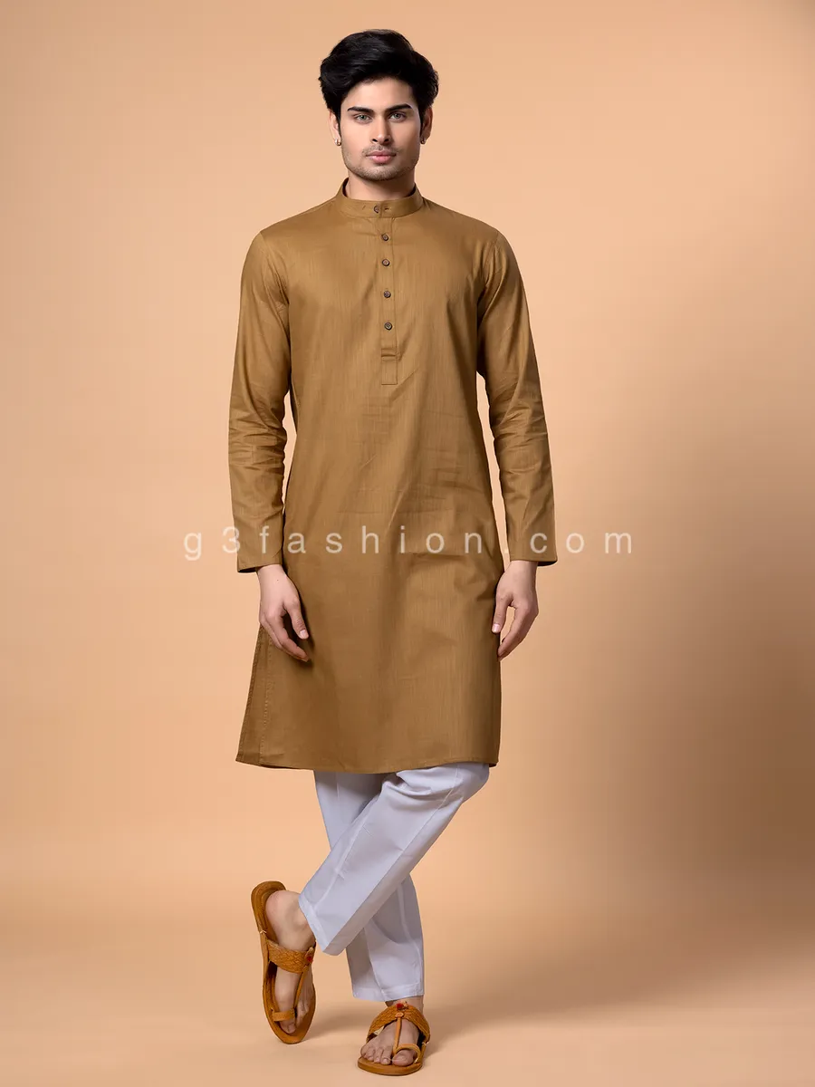 Festive wear khaki kurta suit