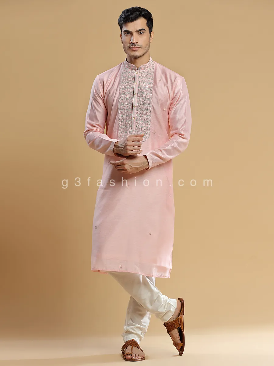 Festive wear pink  Men Kurta pajama for festive