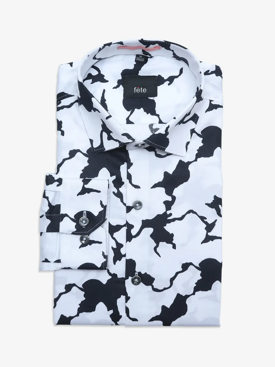 Fete black and white printed shirt