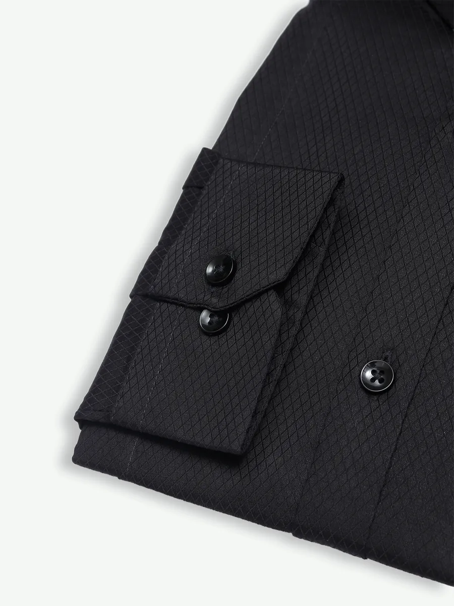 Fete black cotton textured shirt