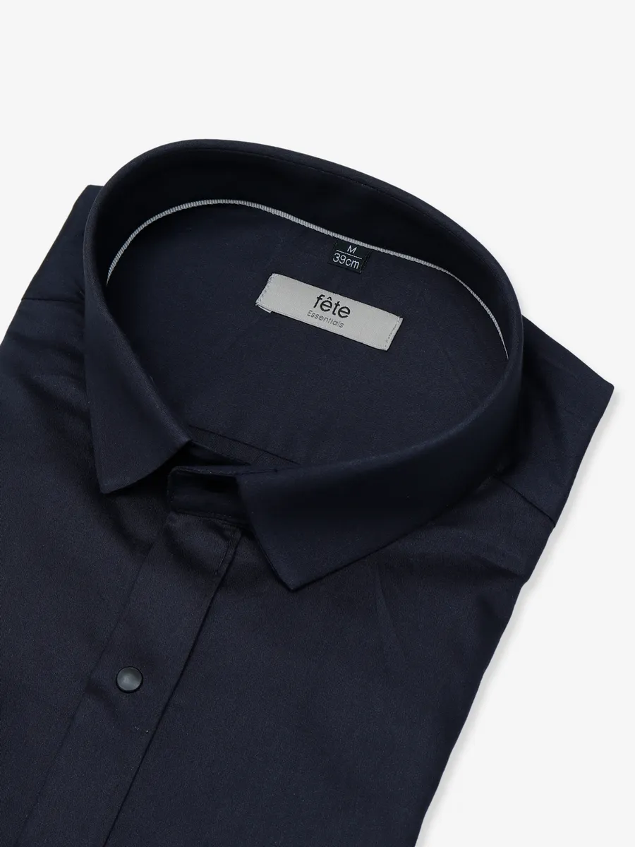 Fete navy cotton plain shirt