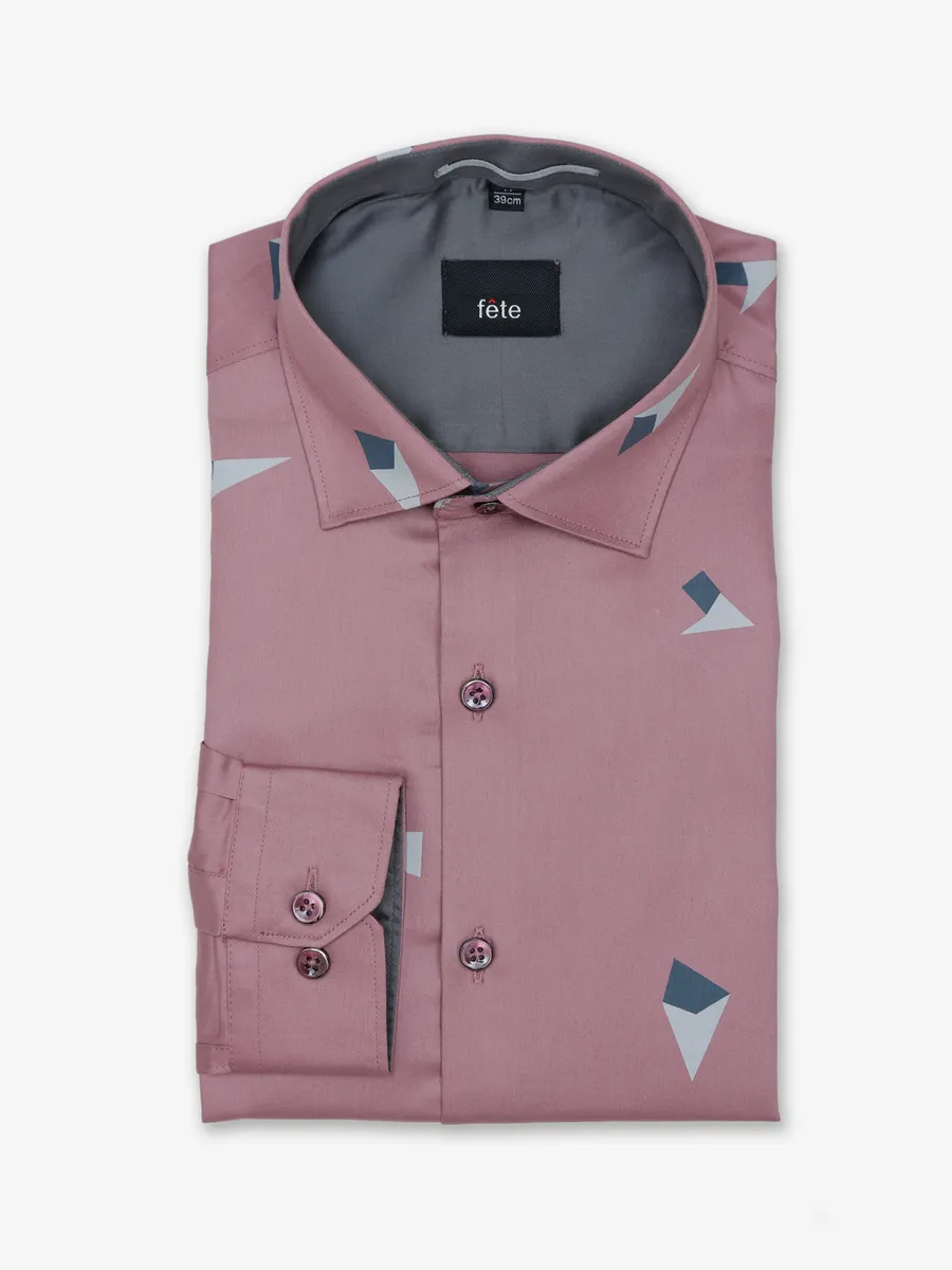 Fete pink printed cotton shirt