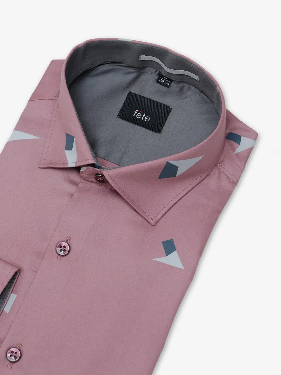 Fete pink printed cotton shirt