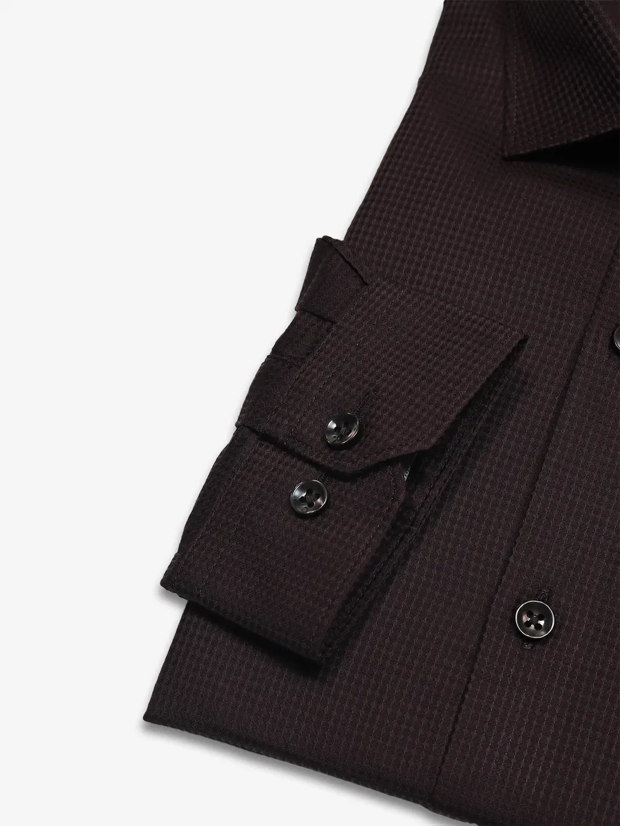 FETE plain coffee cotton formal shirt