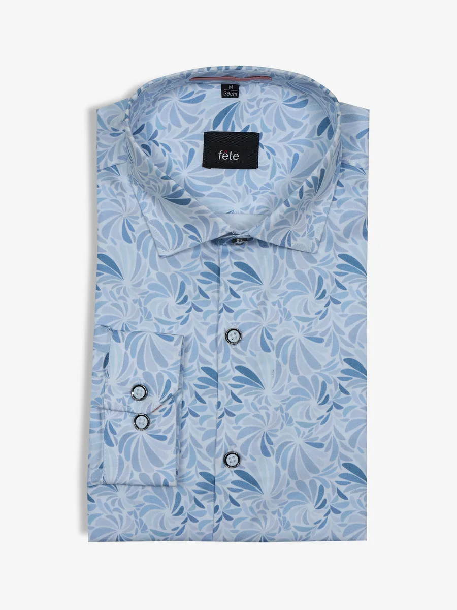 FETE white and blue cotton shirt