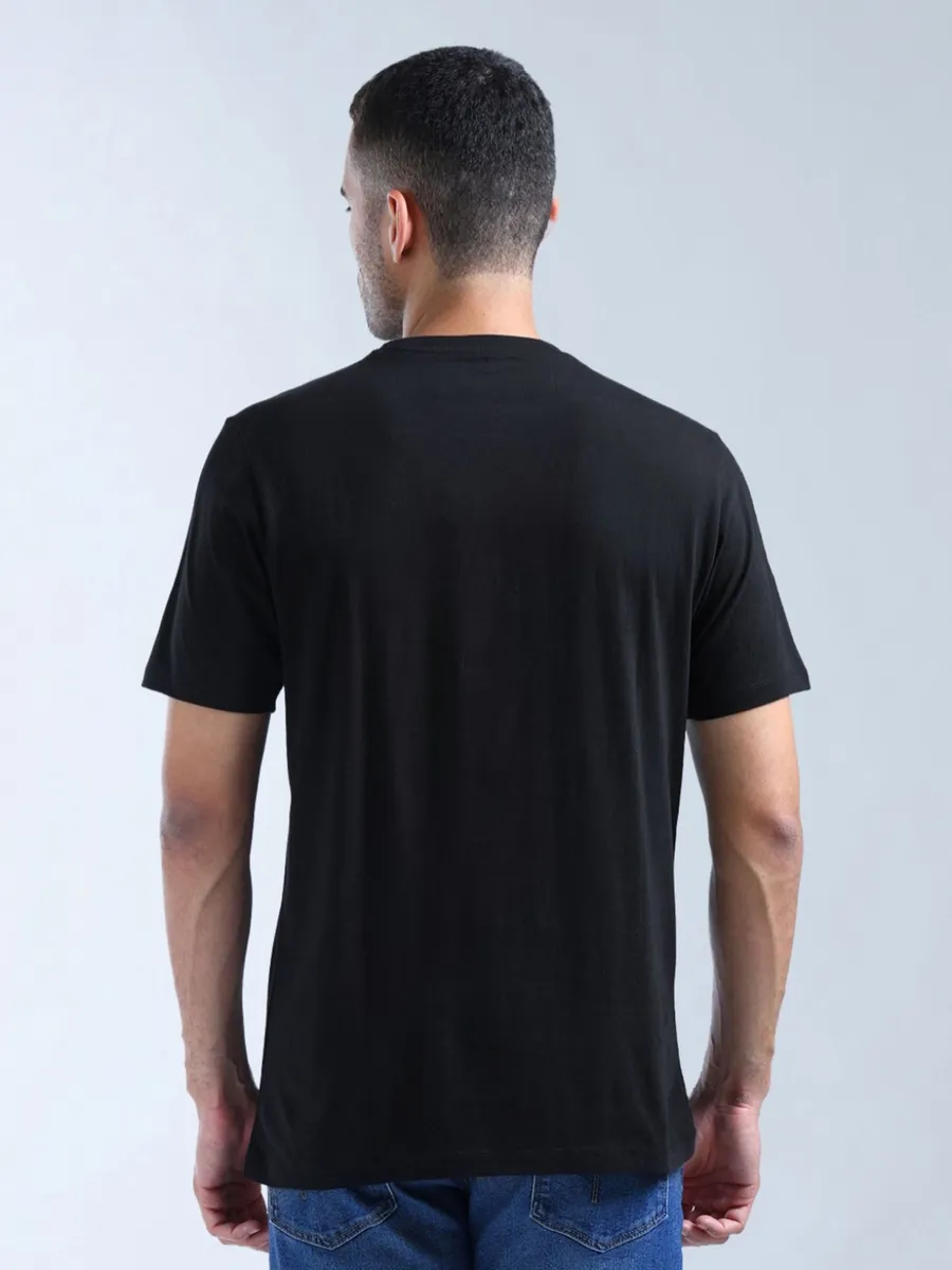 FLYING MACHINE black cotton slim fit t-shirt