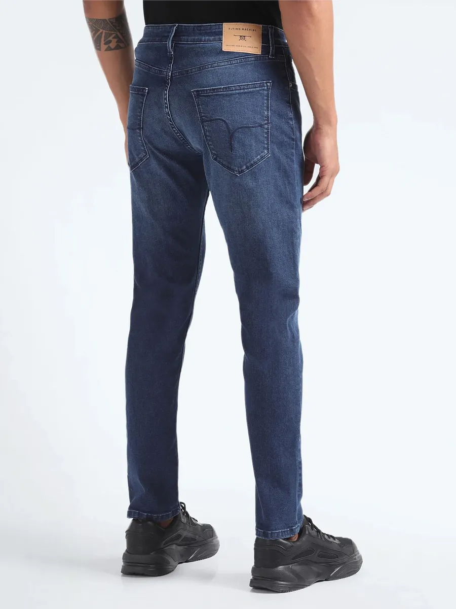 Flying Machine dark blue washed slim tapered fit jeans