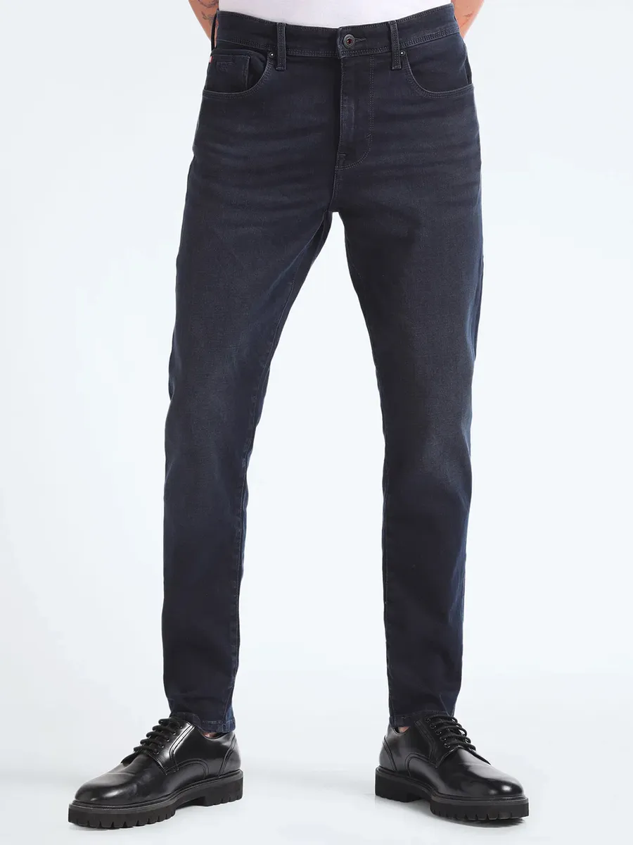 FLYING MACHINE navy slim tapered fit jeans