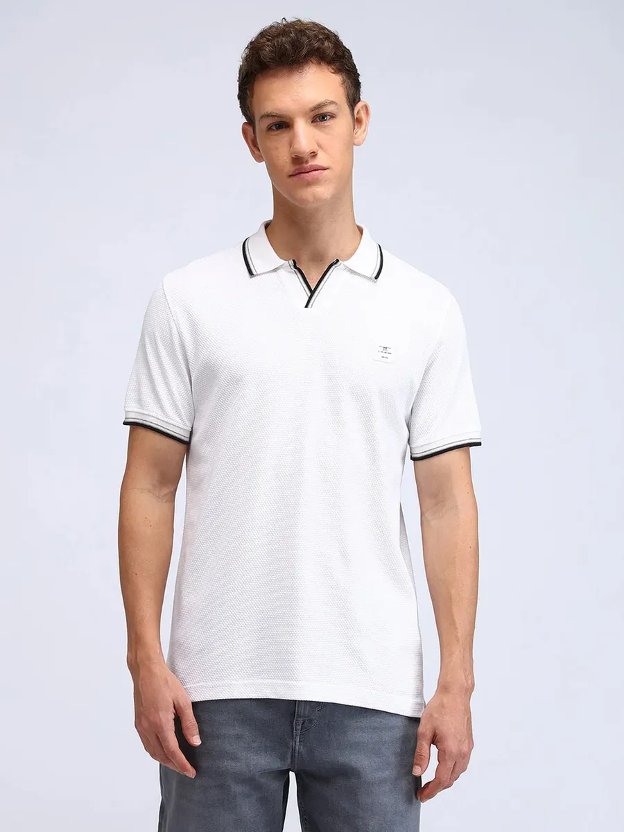 FLYING MACHINE plain white cotton t-shirt