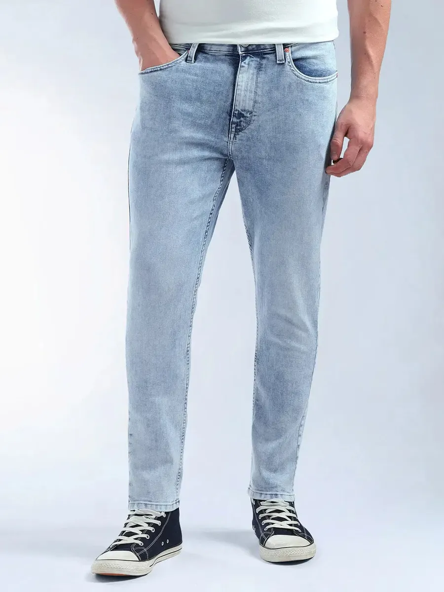 FLYING MACHINE washed light blue slim fit denim jeans