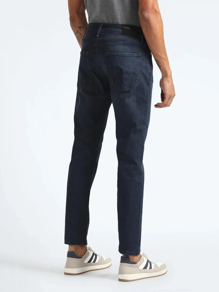 FLYING MACHINE washed navy slim tapered jeans