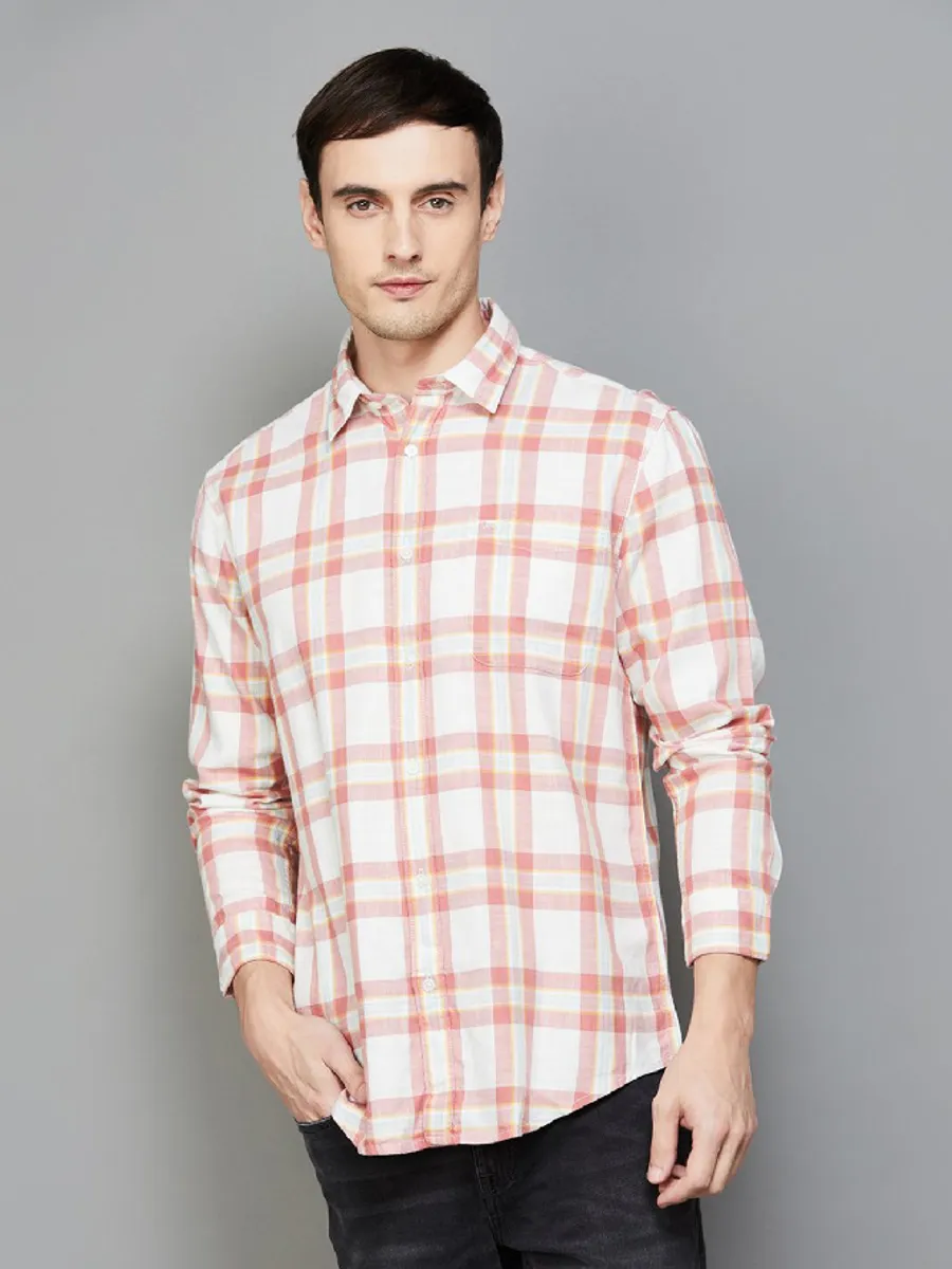 Flying Machine white and red checks shirt