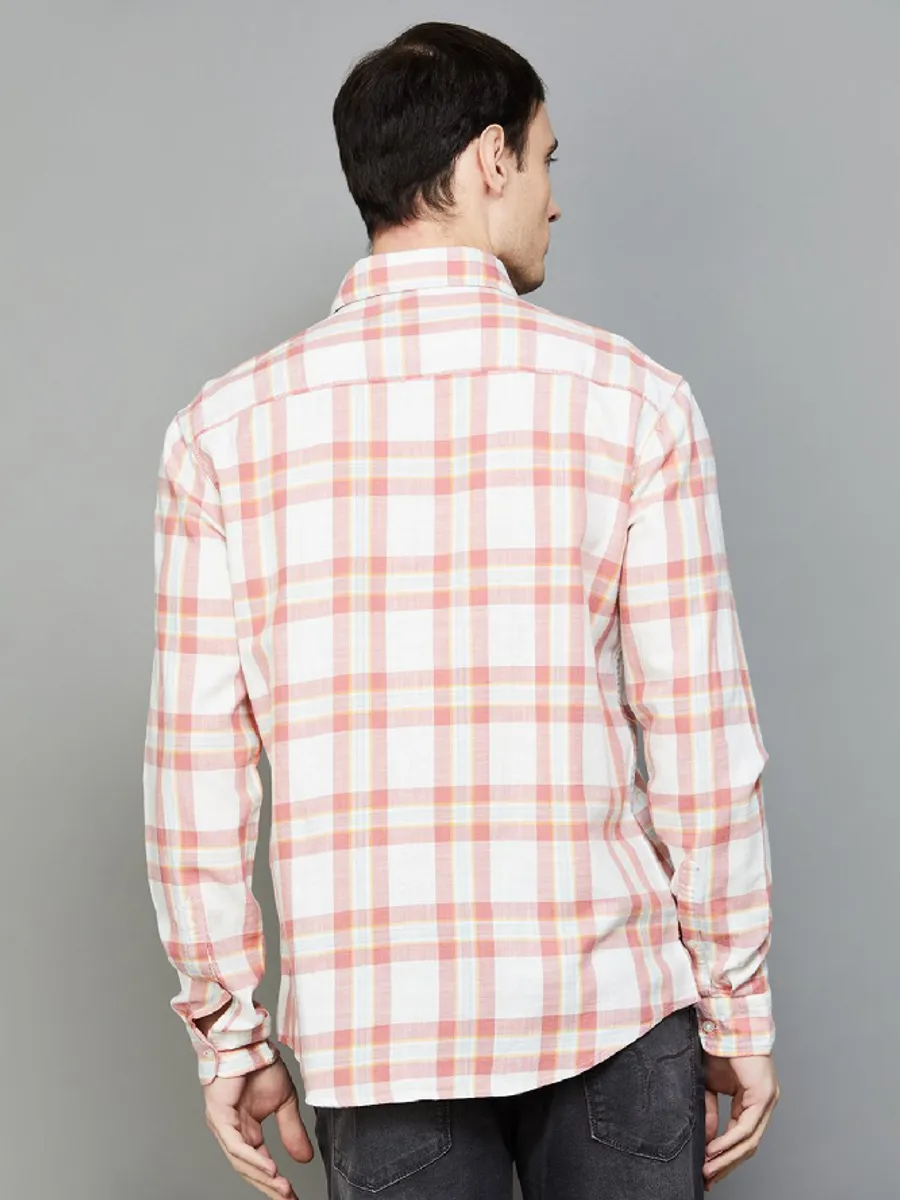 Flying Machine white and red checks shirt