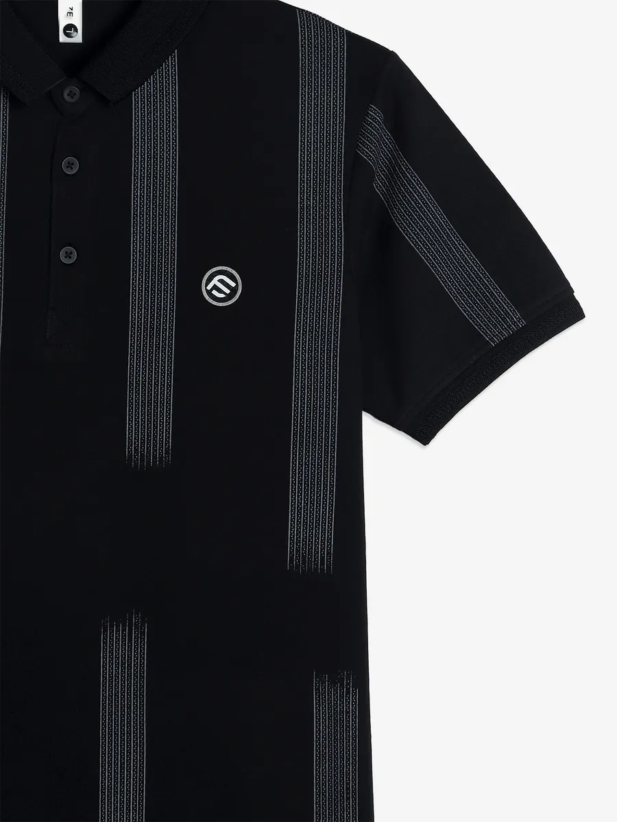 FREEZE black stripe cotton t-shirt