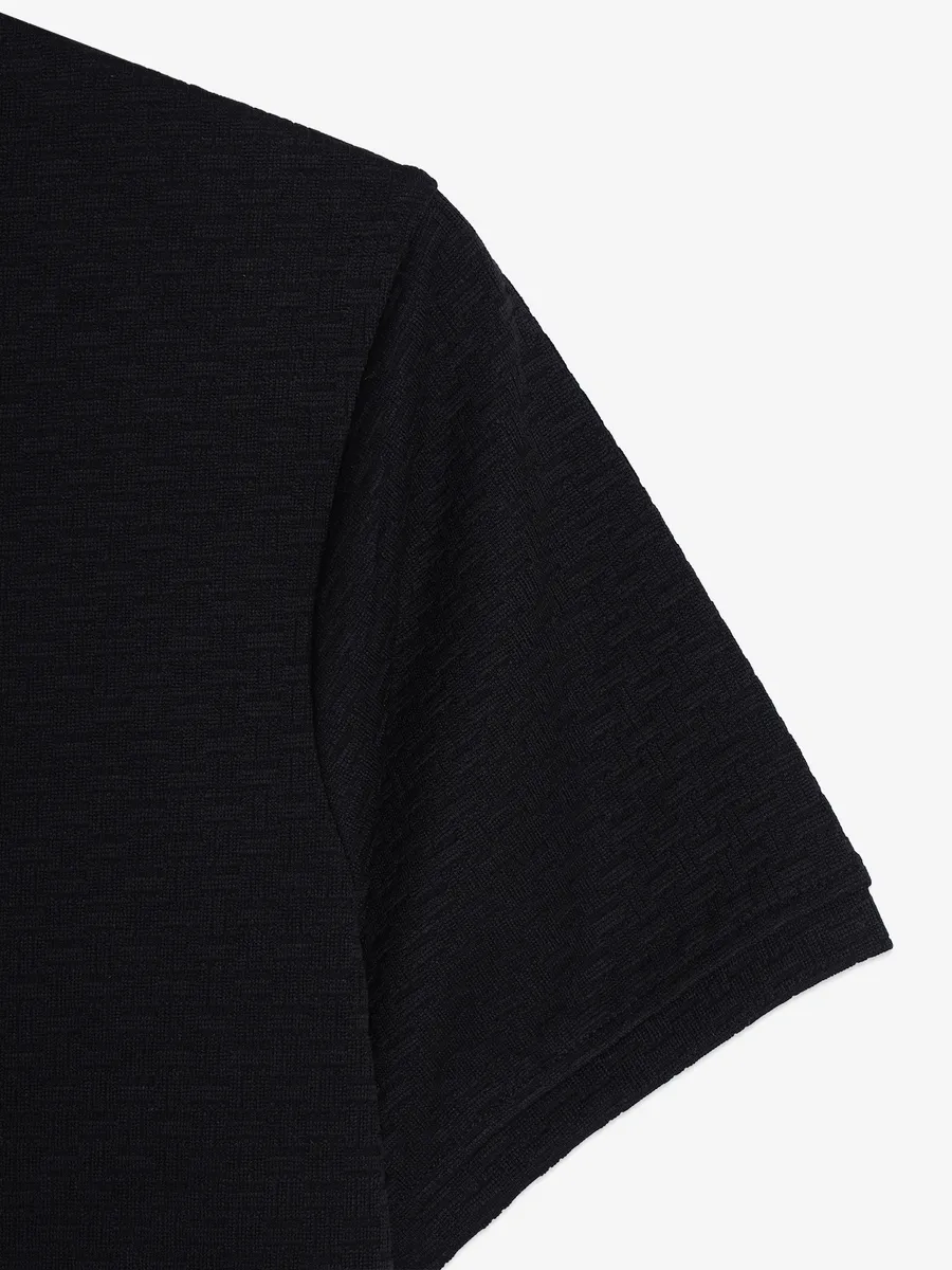 FREEZE cotton black texture t-shirt