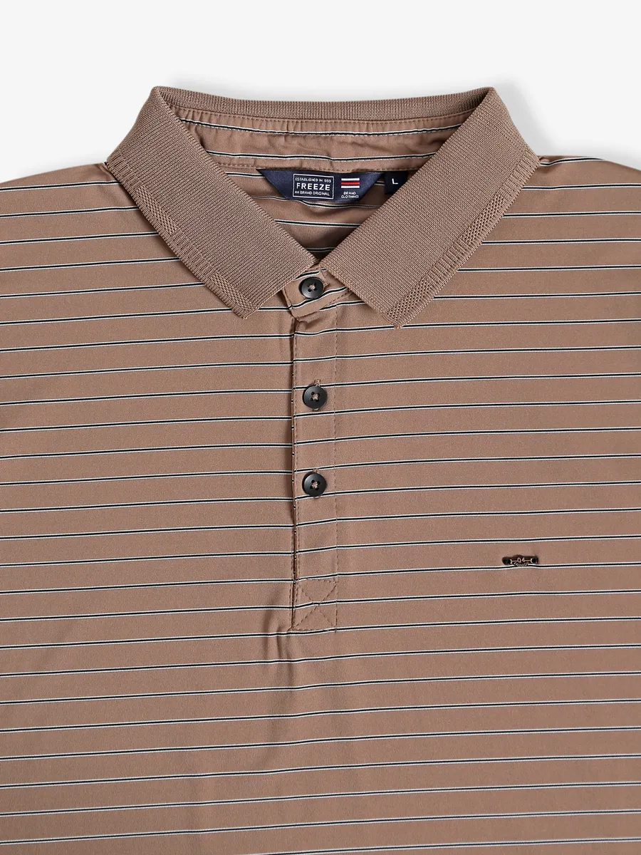 Freeze cotton brown stripe t shirt