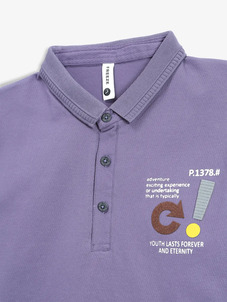 FREEZE cotton purple polo t-shirt