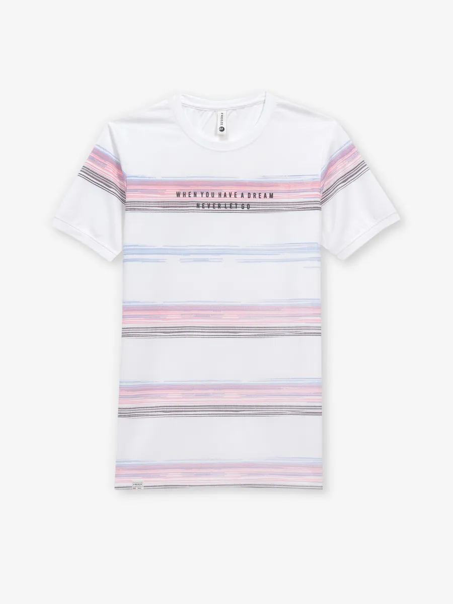 FREEZE cotton white slim fit t-shirt