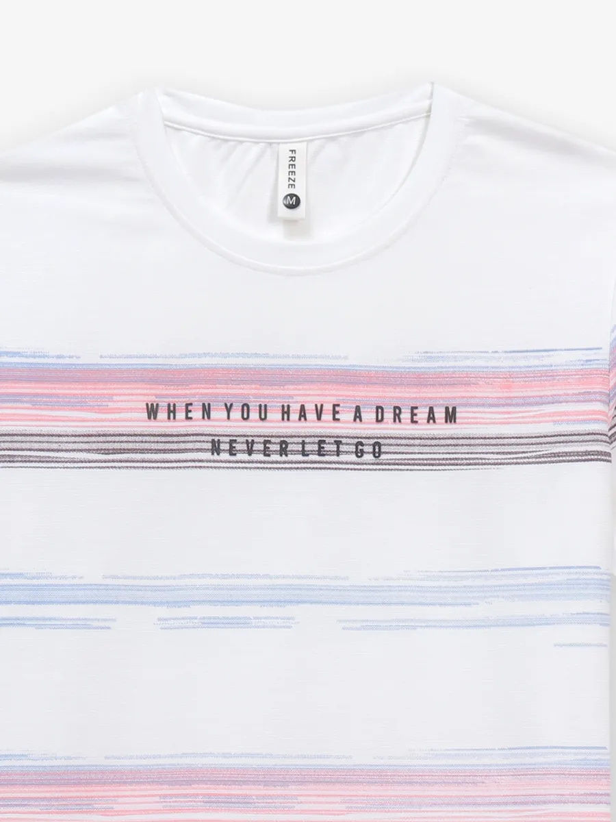 FREEZE cotton white slim fit t-shirt