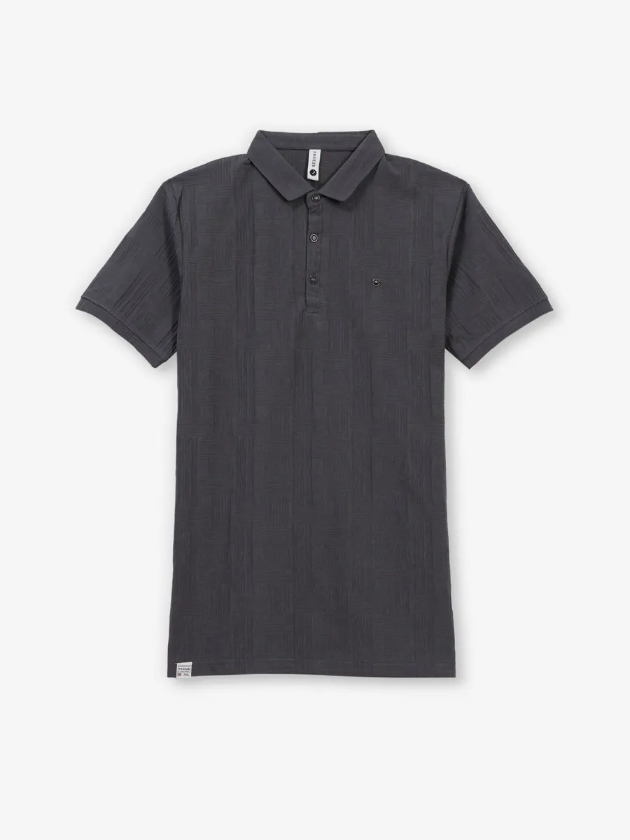 FREEZE dark grey cotton polo t-shirt for men