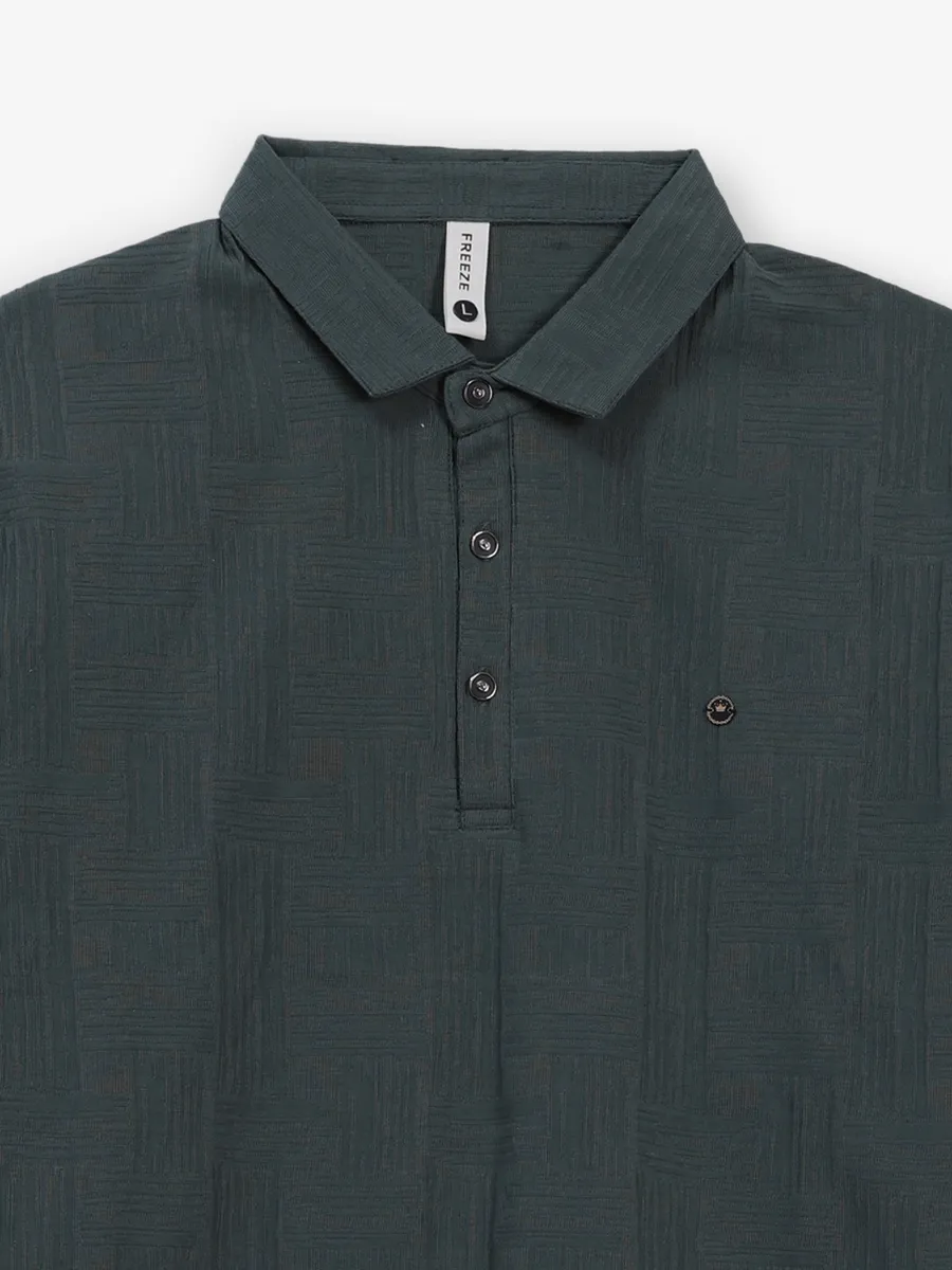 FREEZE forest green slim fit polo t-shirt