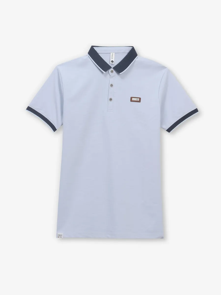 FREEZE light blue cotton slim fit t-shirt