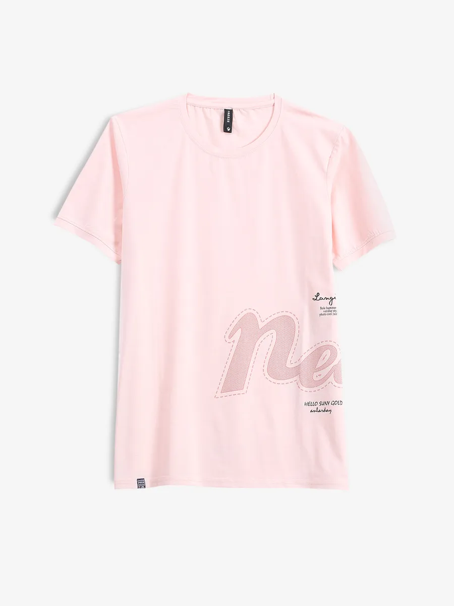 FREEZE light pink printed t-shirt
