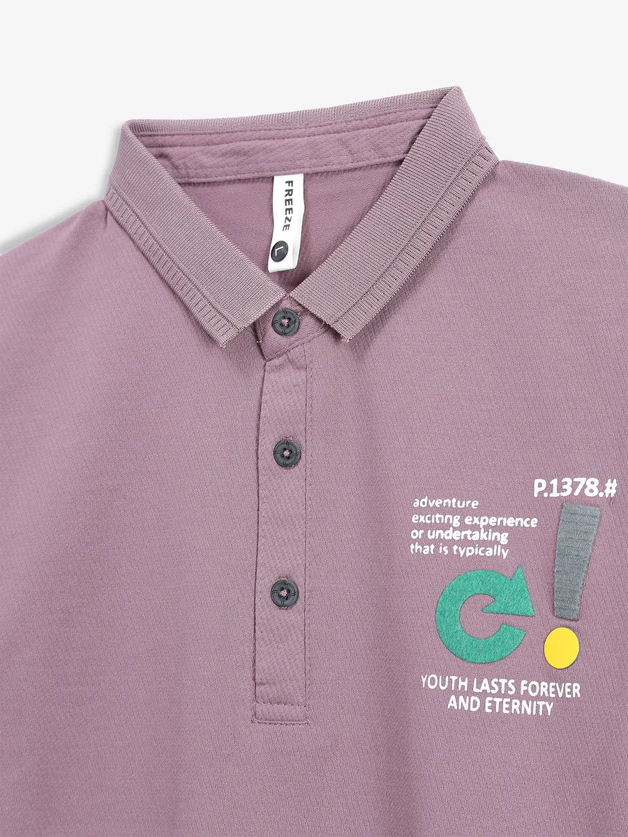 FREEZE mauve purple cotton t-shirt