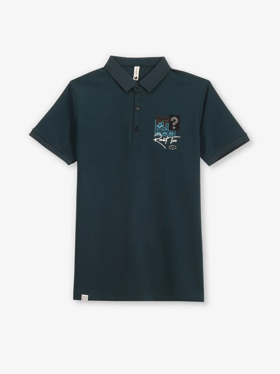 FREEZE mint blue cotton polo t-shirt