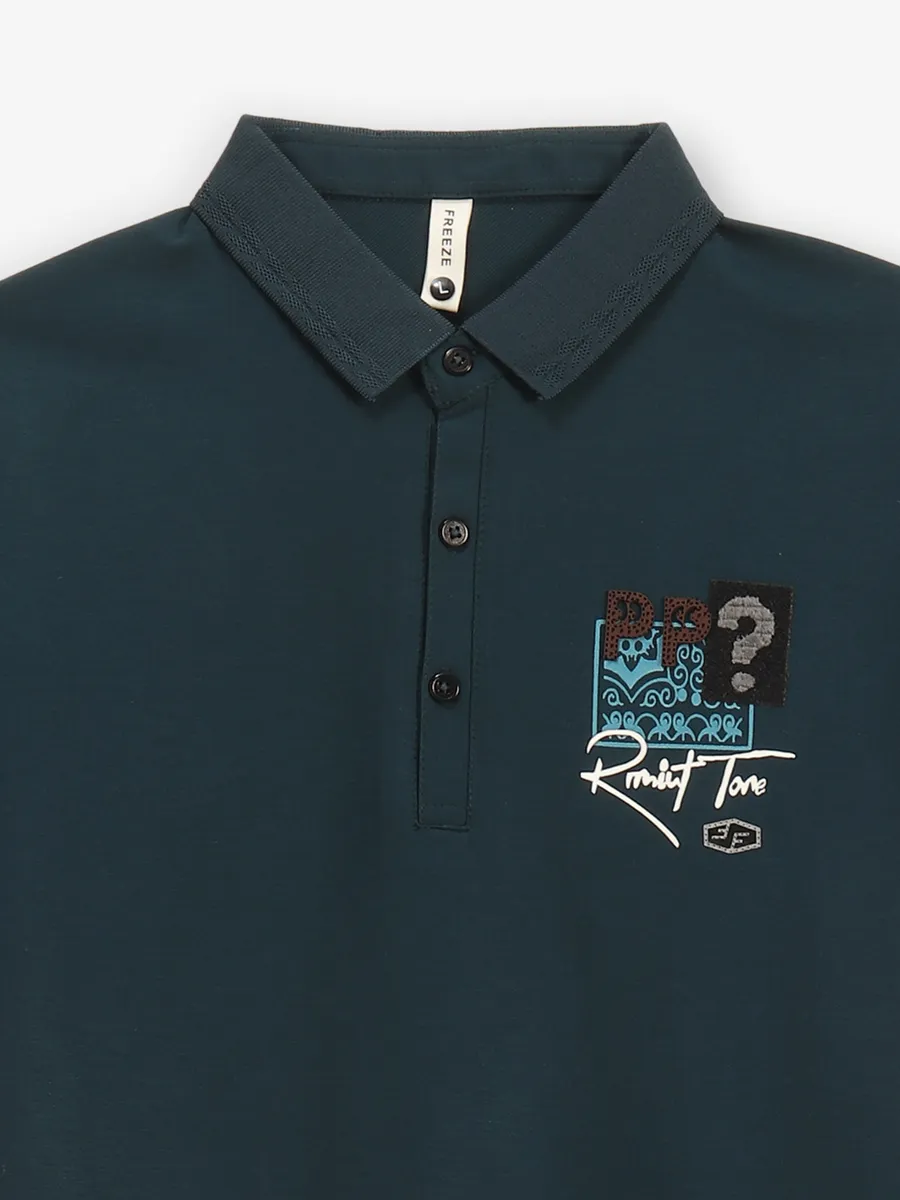 FREEZE mint blue cotton polo t-shirt