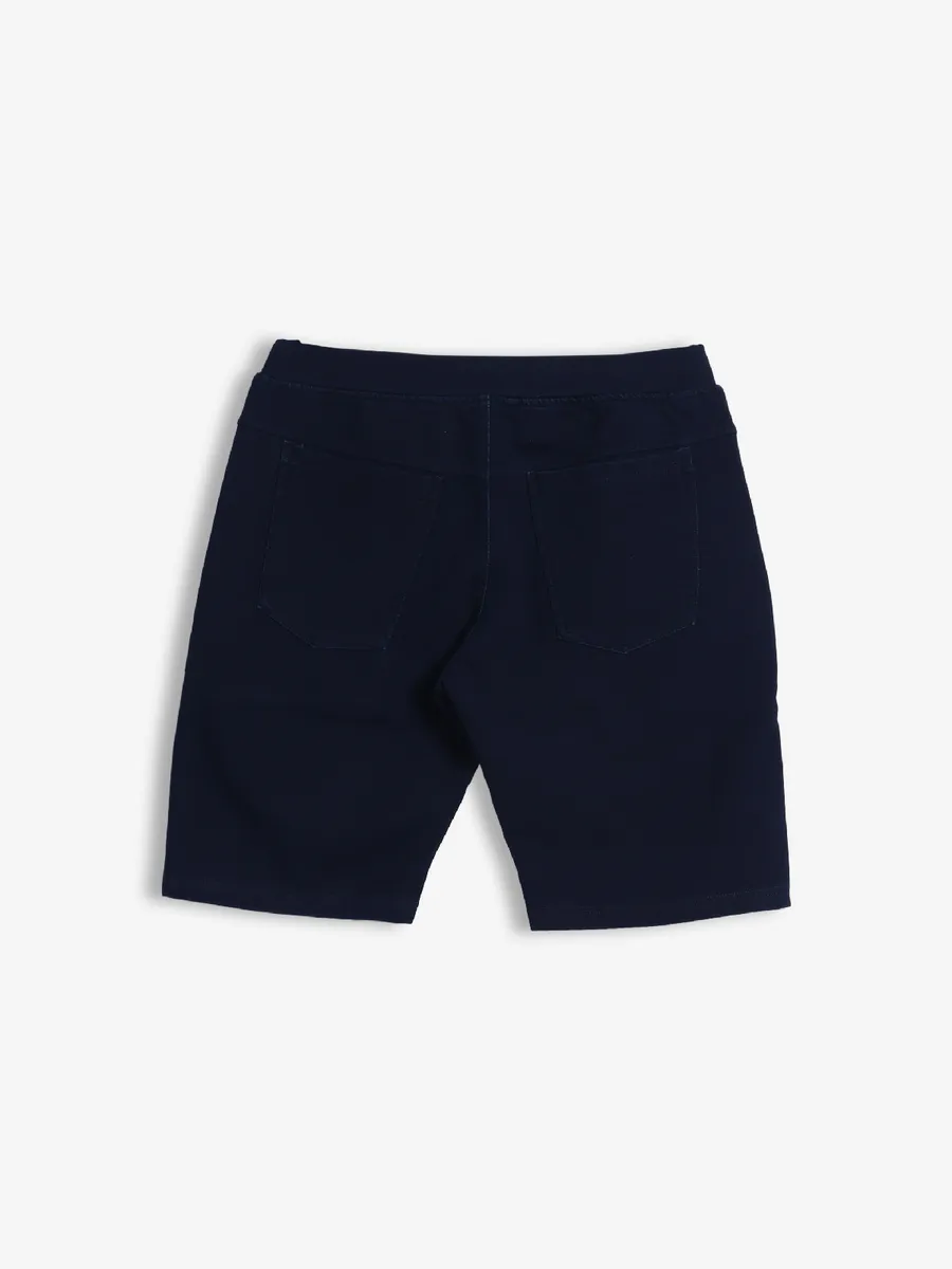 Freeze navy denim printed shorts